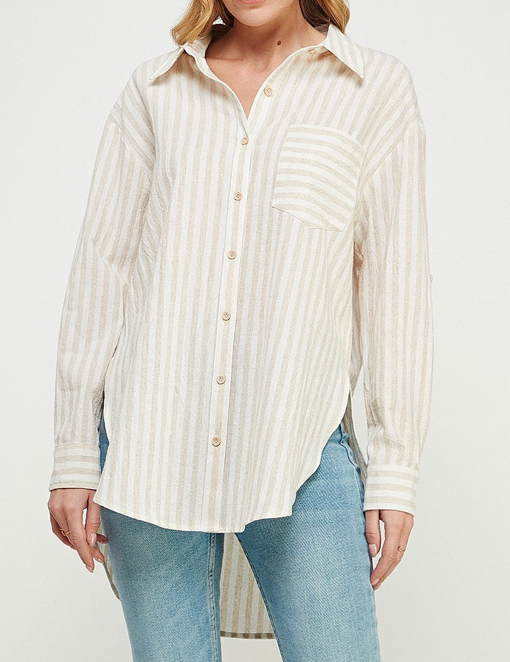 Sandy Linen Button Down Shirt