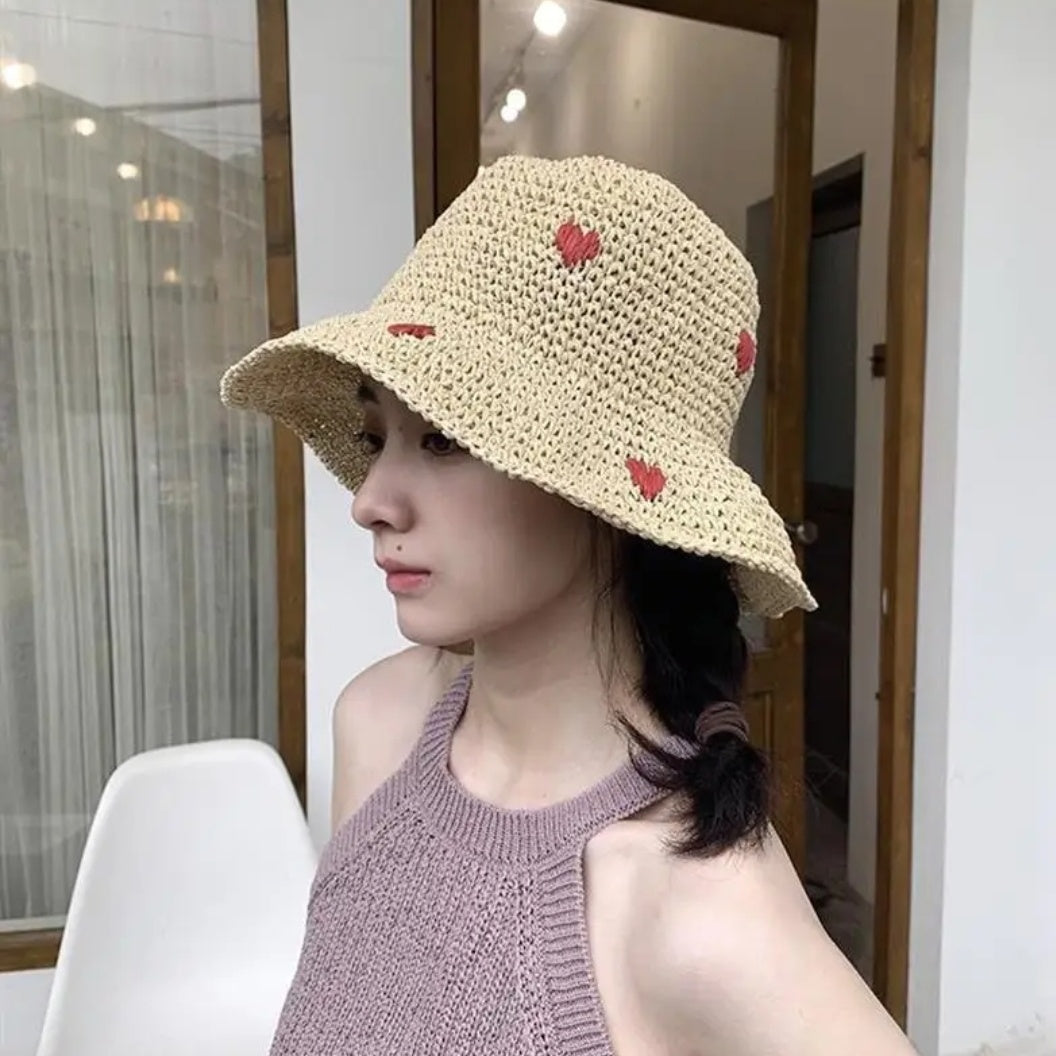 Heart Straw Hat